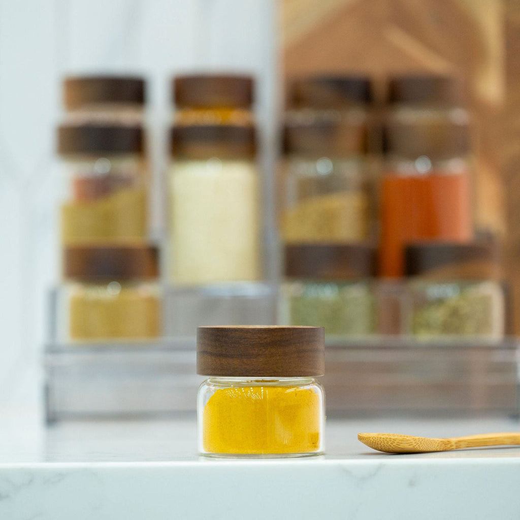 135ml Acacia Lid Glass Jar – Spice Pantry Storage